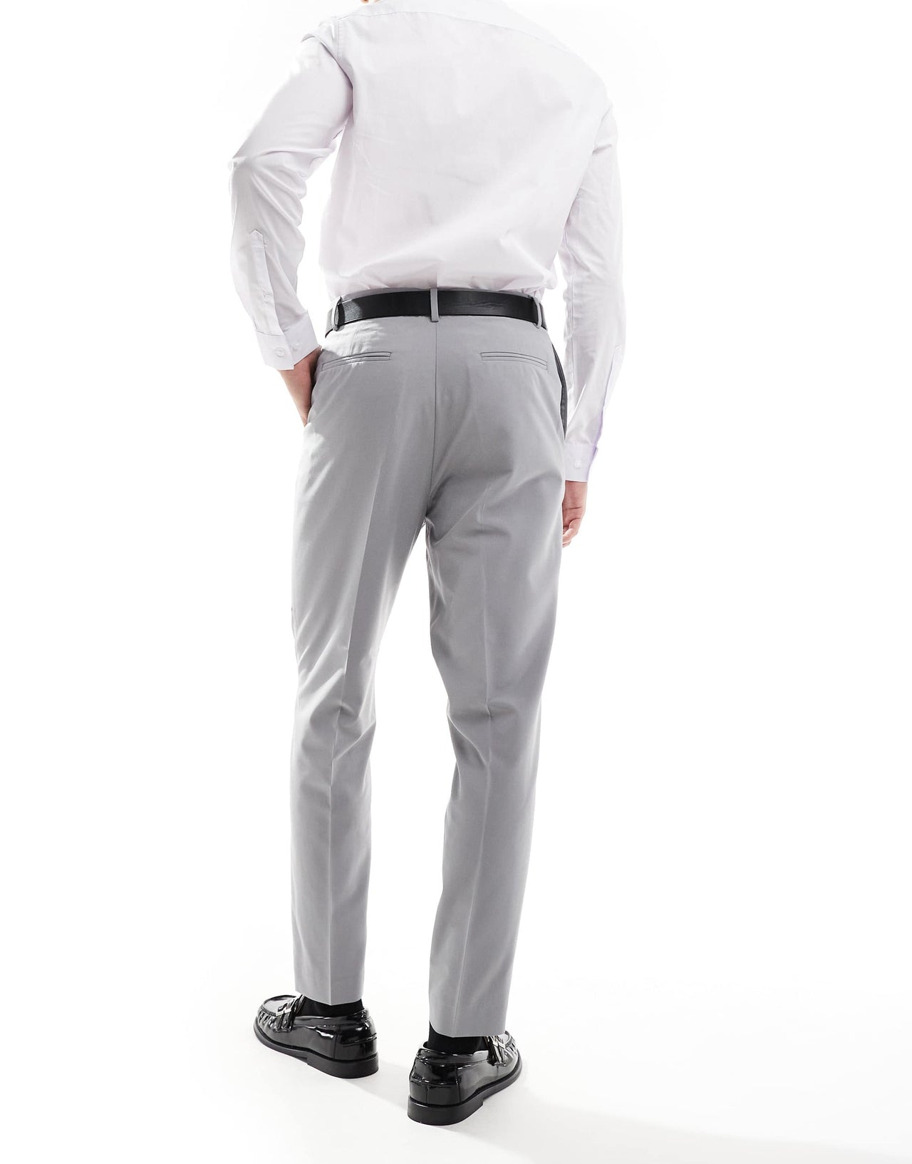 ASOS DESIGN smart tapered fit trousers in light grey