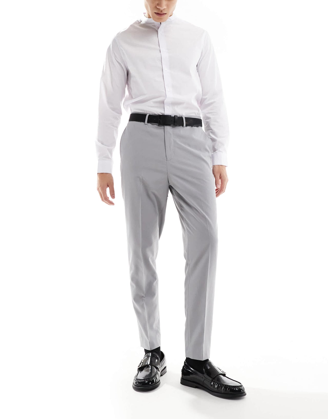 ASOS DESIGN smart tapered fit trousers in light grey