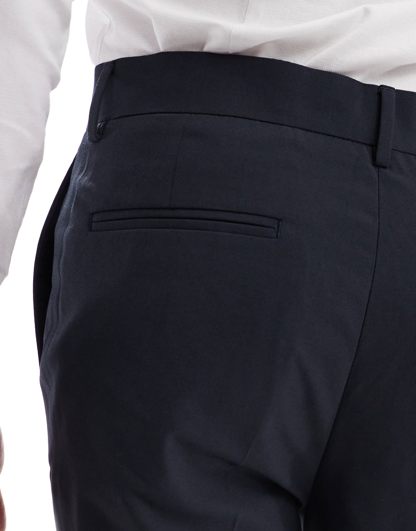 ASOS DESIGN smart tapered fit trousers with front pleat in charcoal