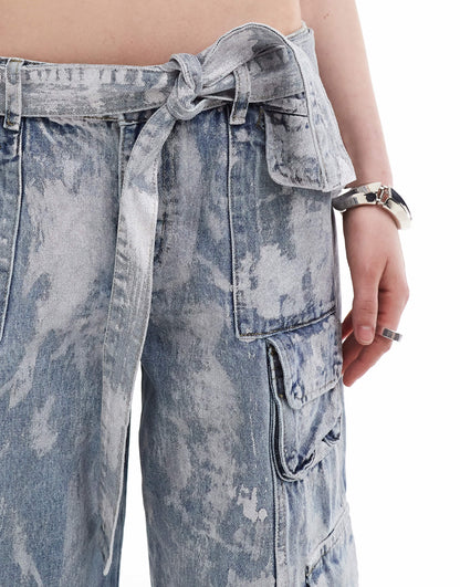 The Kript low rise ultra baggy denim jeans with pocket detail