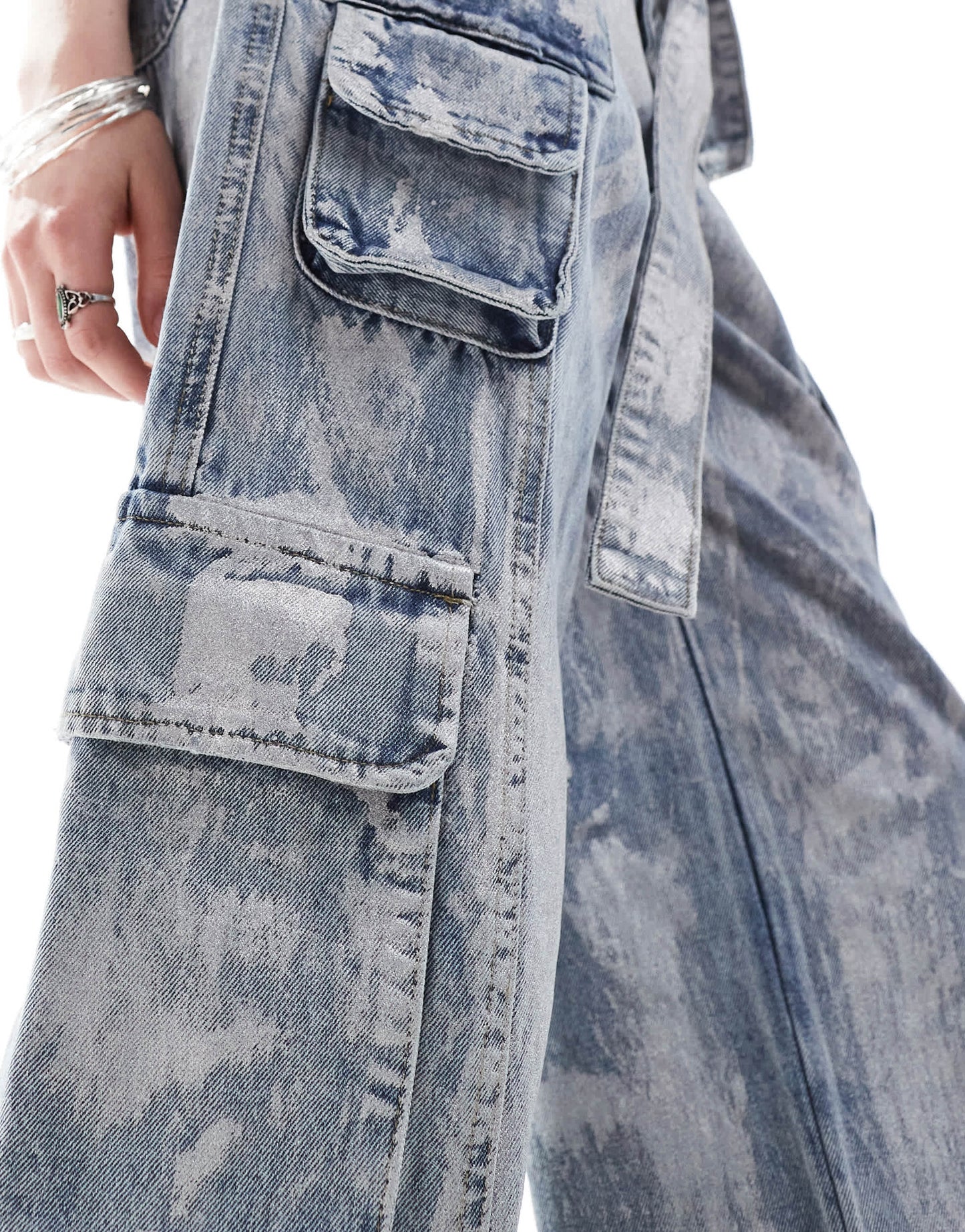 The Kript low rise ultra baggy denim jeans with pocket detail