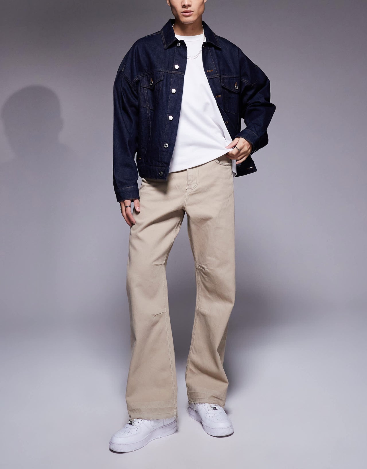 Good For Nothing jeans with raw hem in taupe