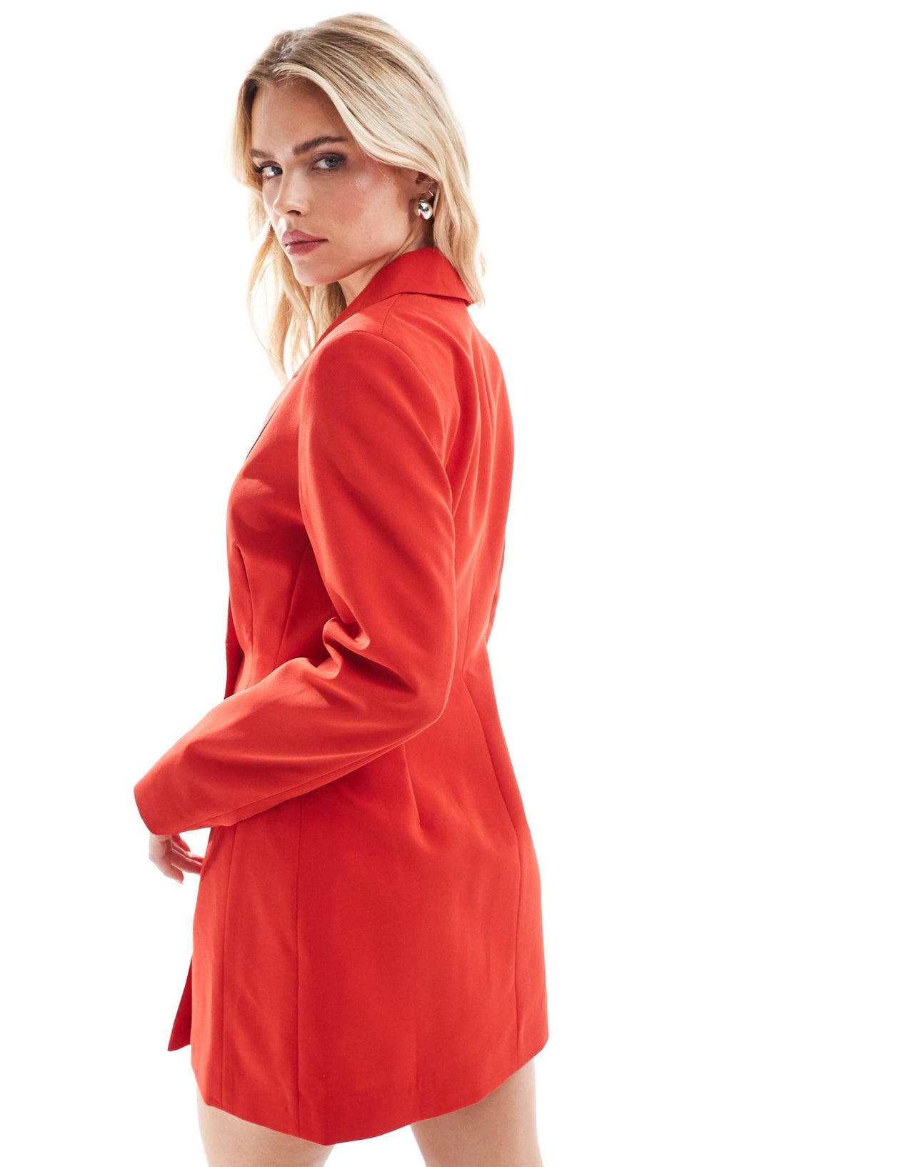 Miss Selfridge Petite fitted waist blazer dress in red