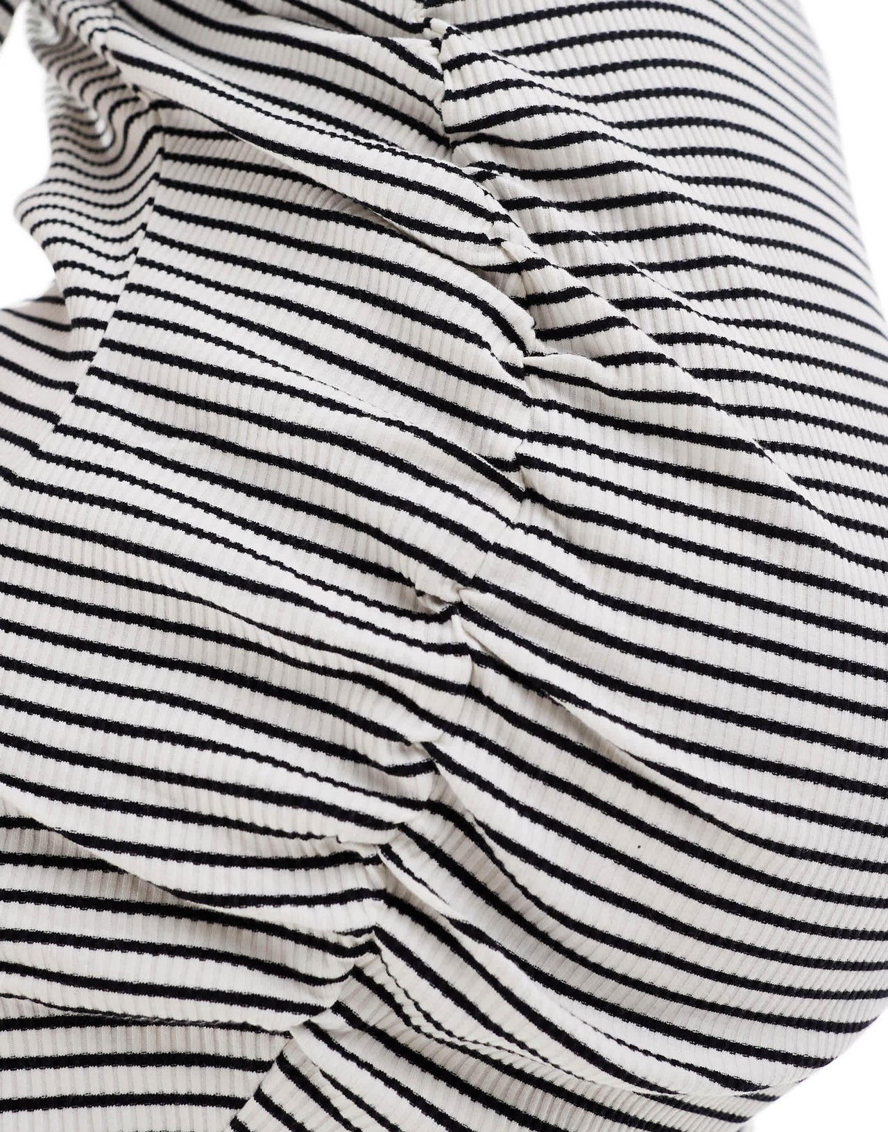 Mamalicious maternity ribbed ruched front short sleeve top co-ord in stripe