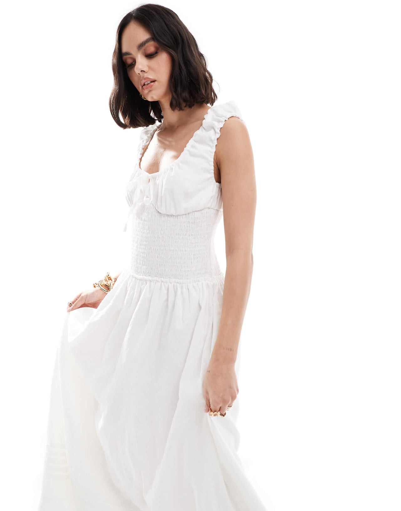 AllSaints Eliza maxi dress in white