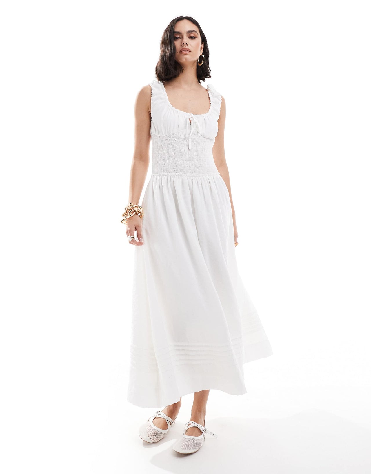AllSaints Eliza maxi dress in white