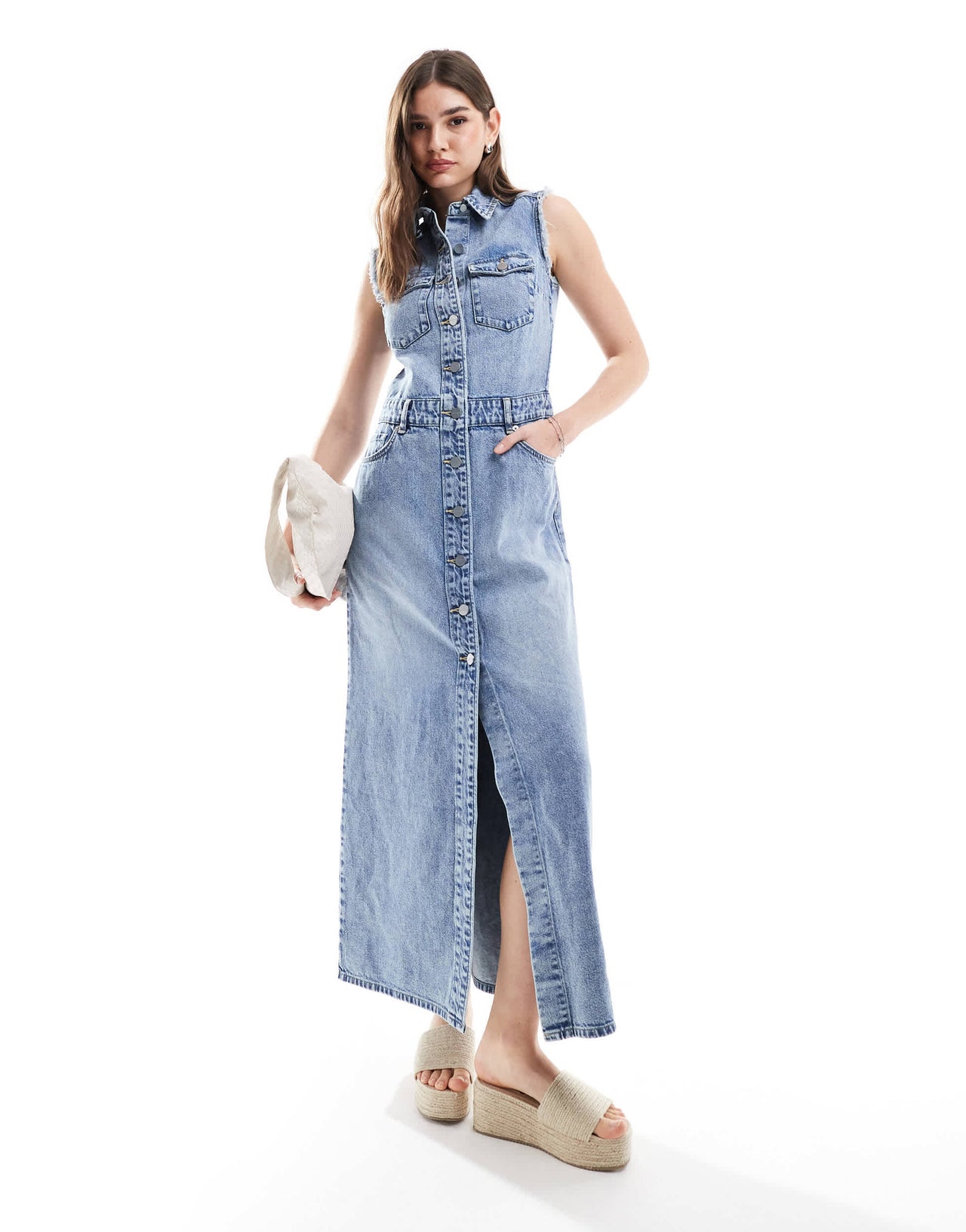 AllSaints Blair denim maxi dress in indigo