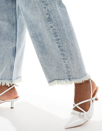 AllSaints Blake cropped straight jeans in light indigo