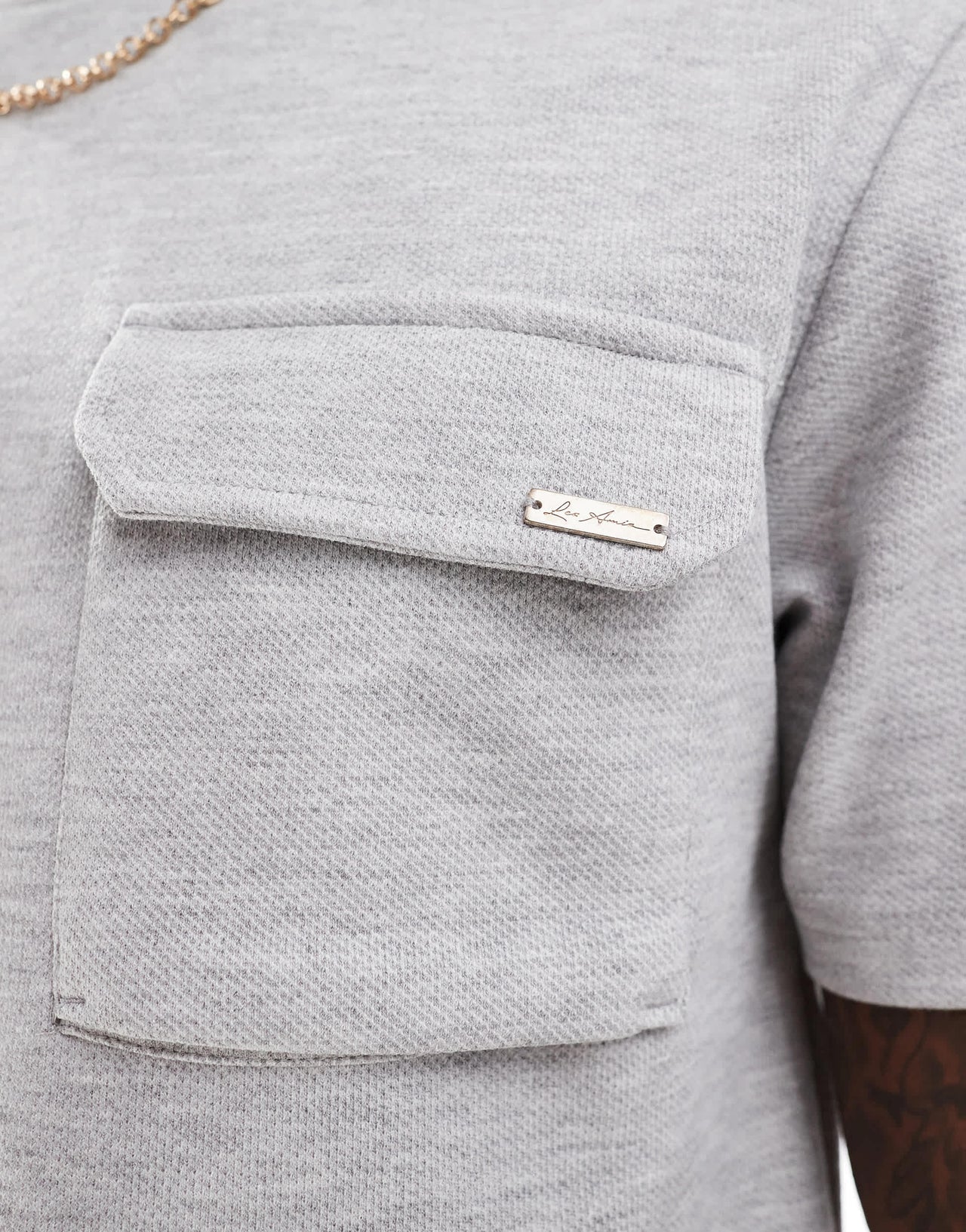 River Island cargo pocket t-shirt co-ord in grey