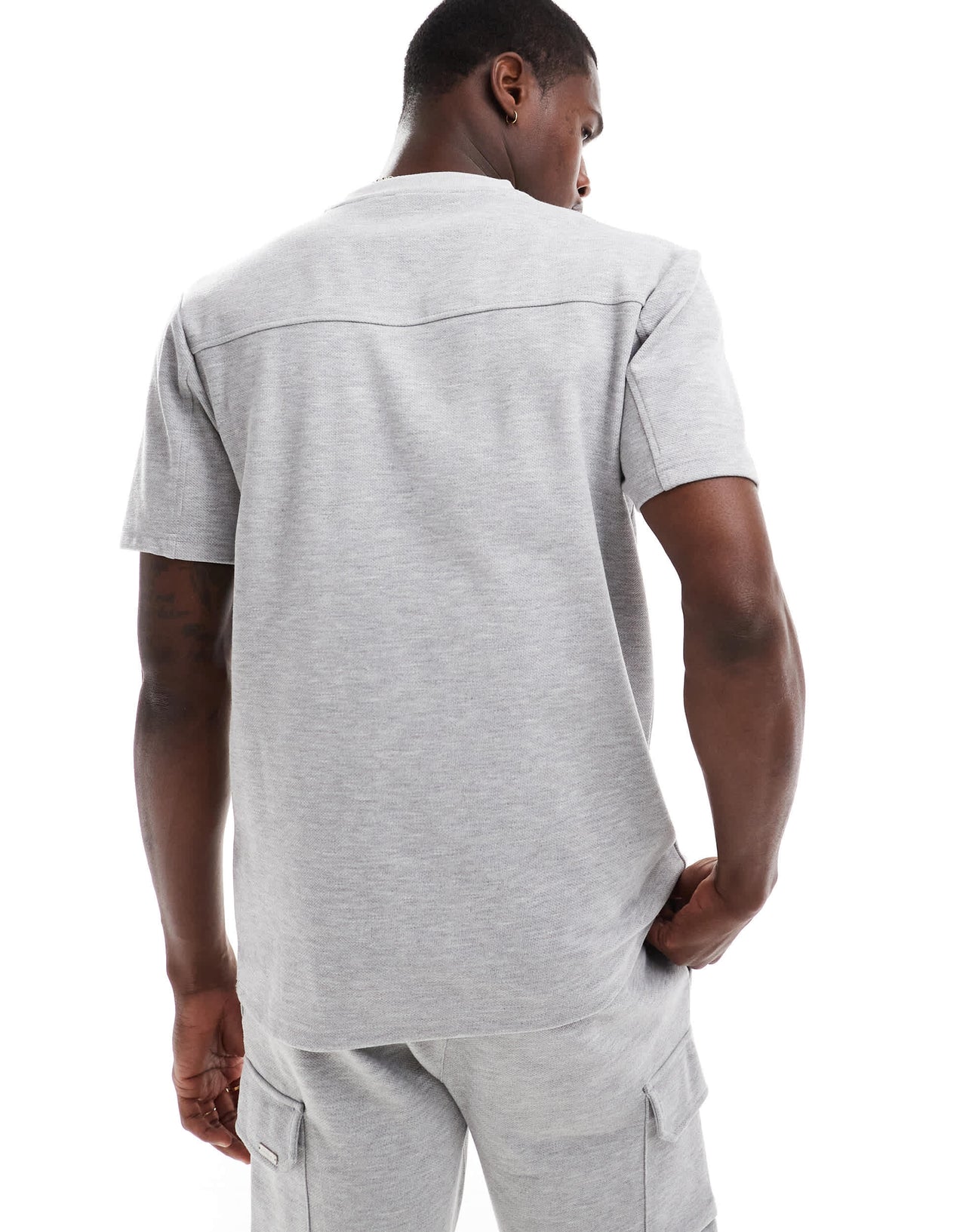 River Island cargo pocket t-shirt co-ord in grey