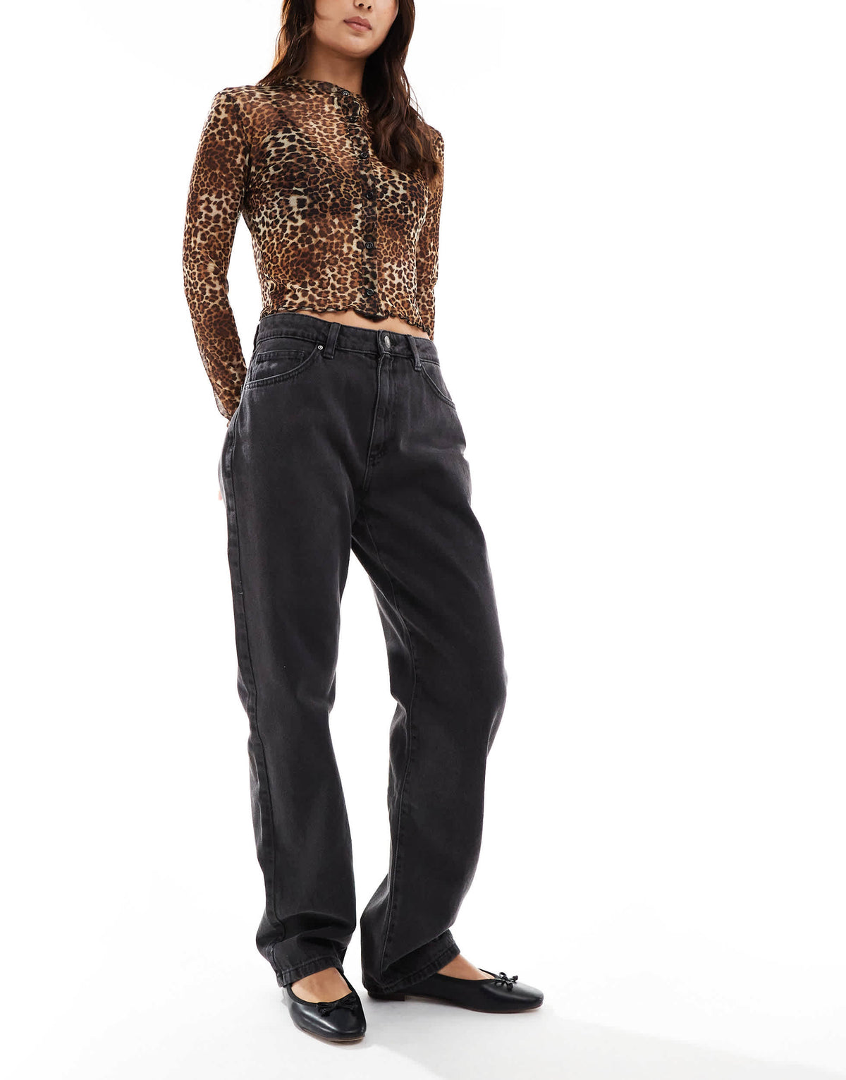 Cotton On original straight leg loose fit jeans in graphite black