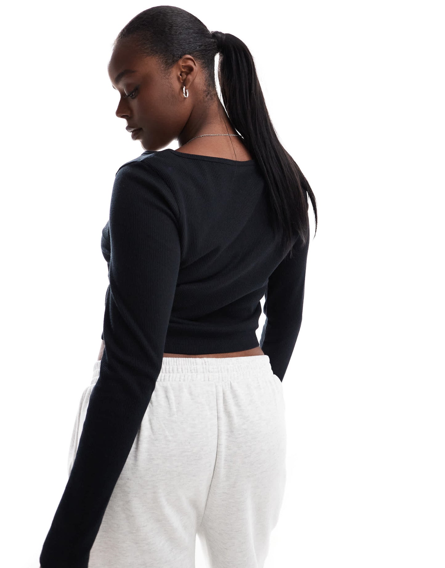 ASOS DESIGN Curve scoop neck long sleeve cardigan in black