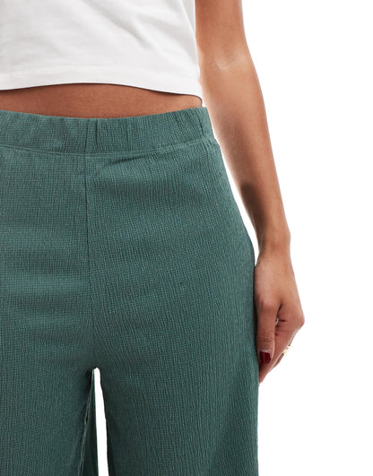 Vero Moda jersey crepe wide leg trousers in green
