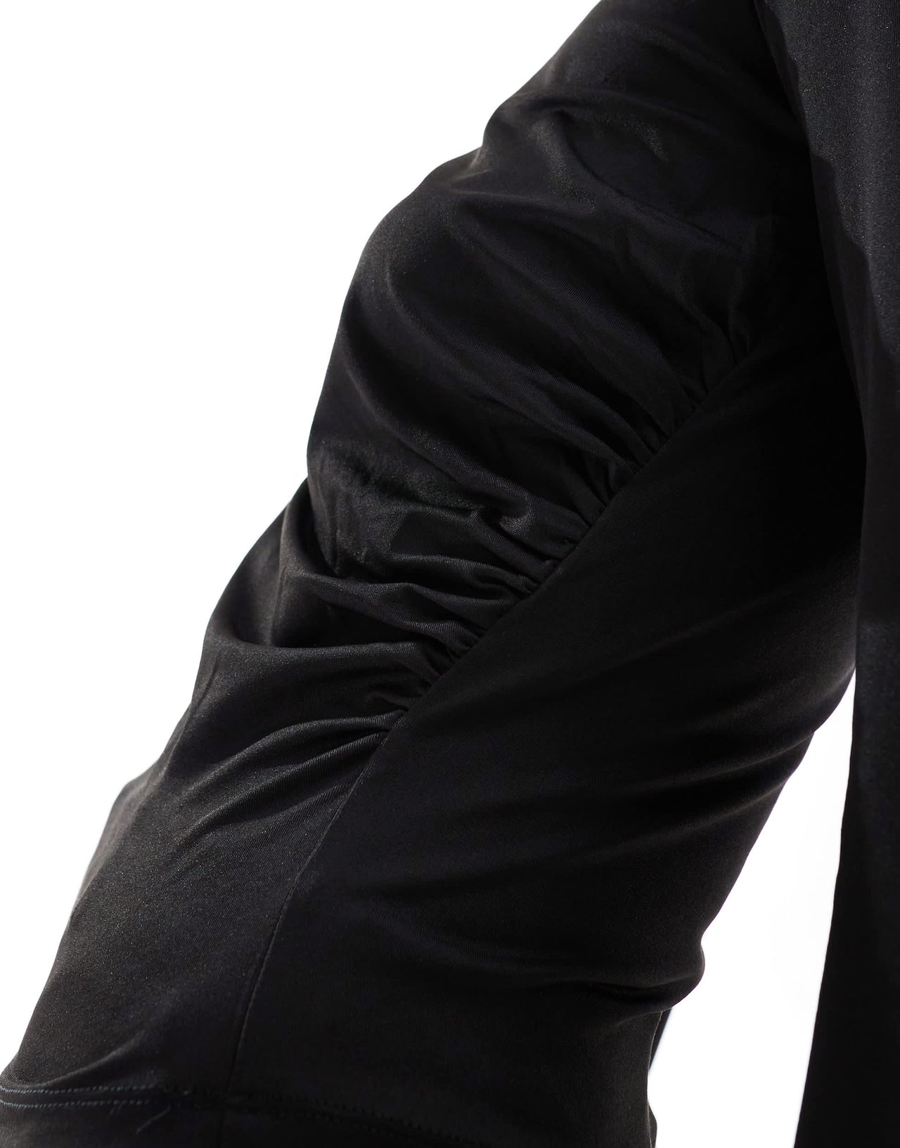 Vero Moda long sleeved ruched jersey top in black