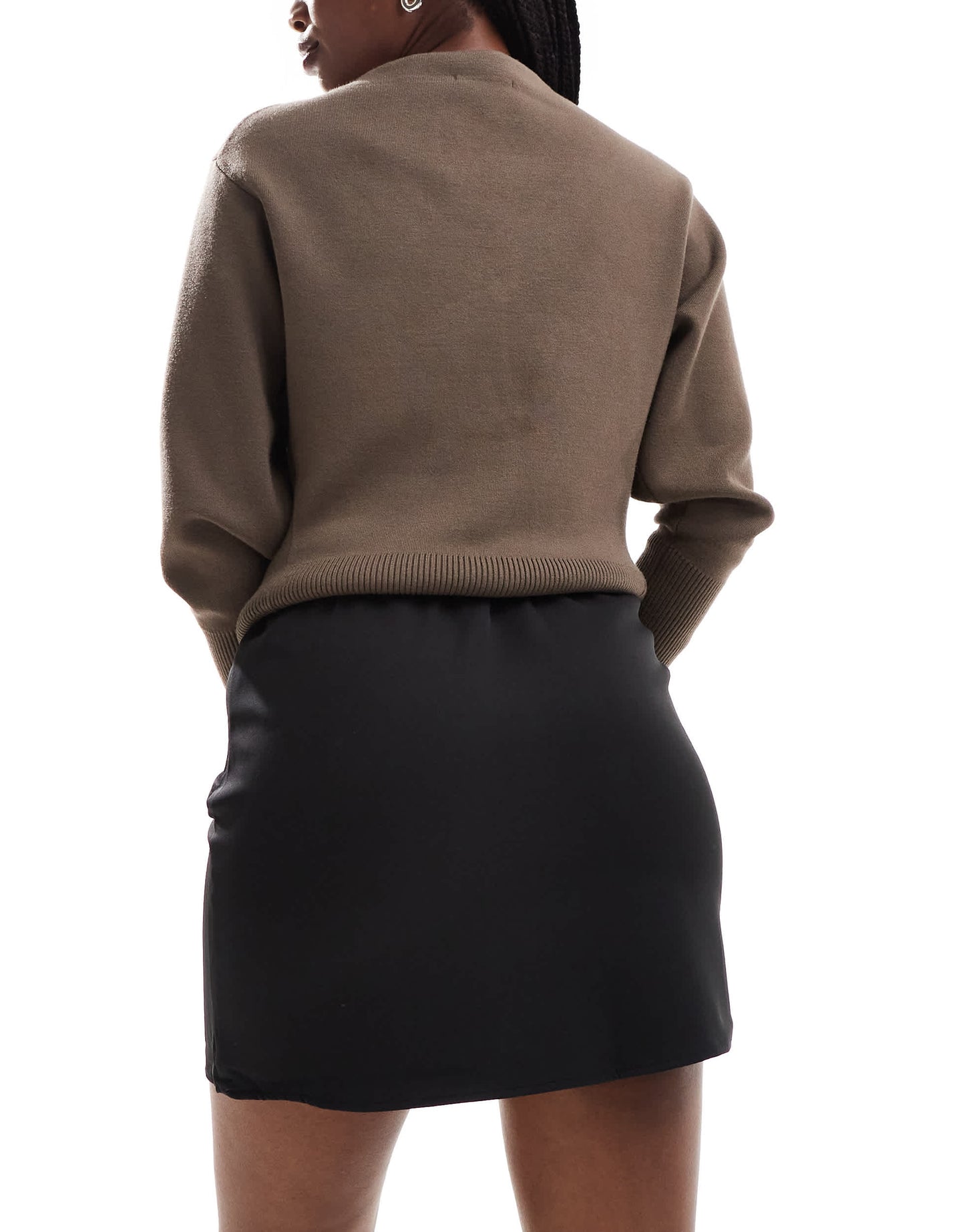 Vero Moda notch front mini skirt in black