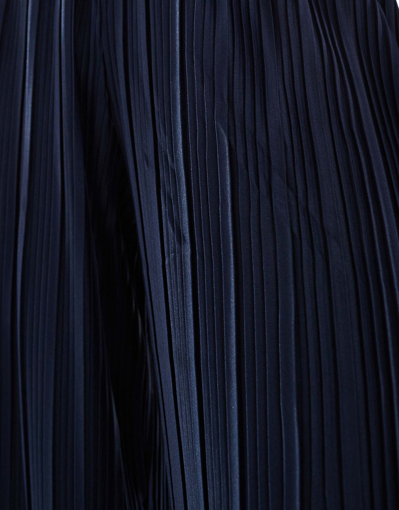 Vila plisse wide leg trouser co-ord in navy