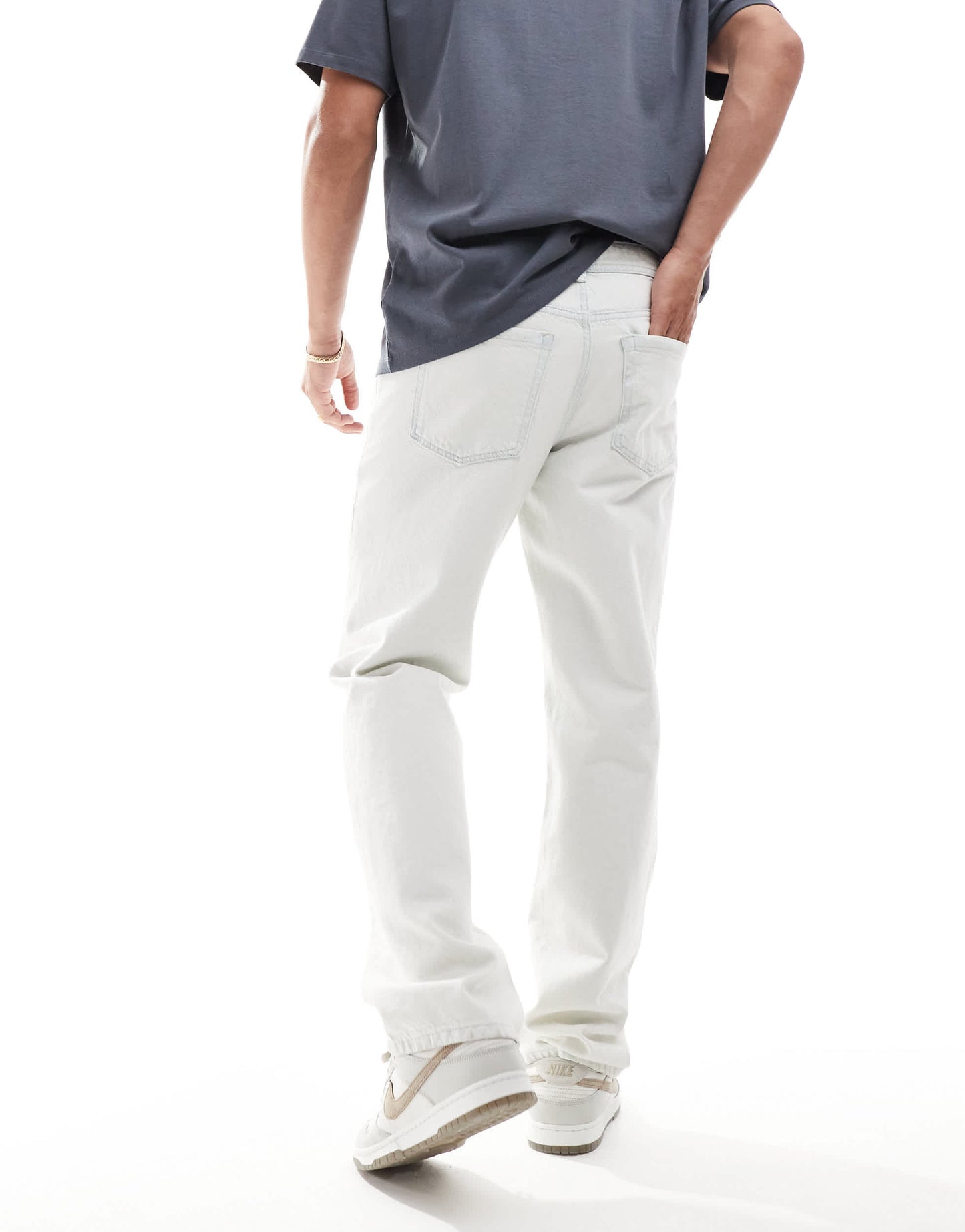 River Island loose fit jeans in bleach wash blue