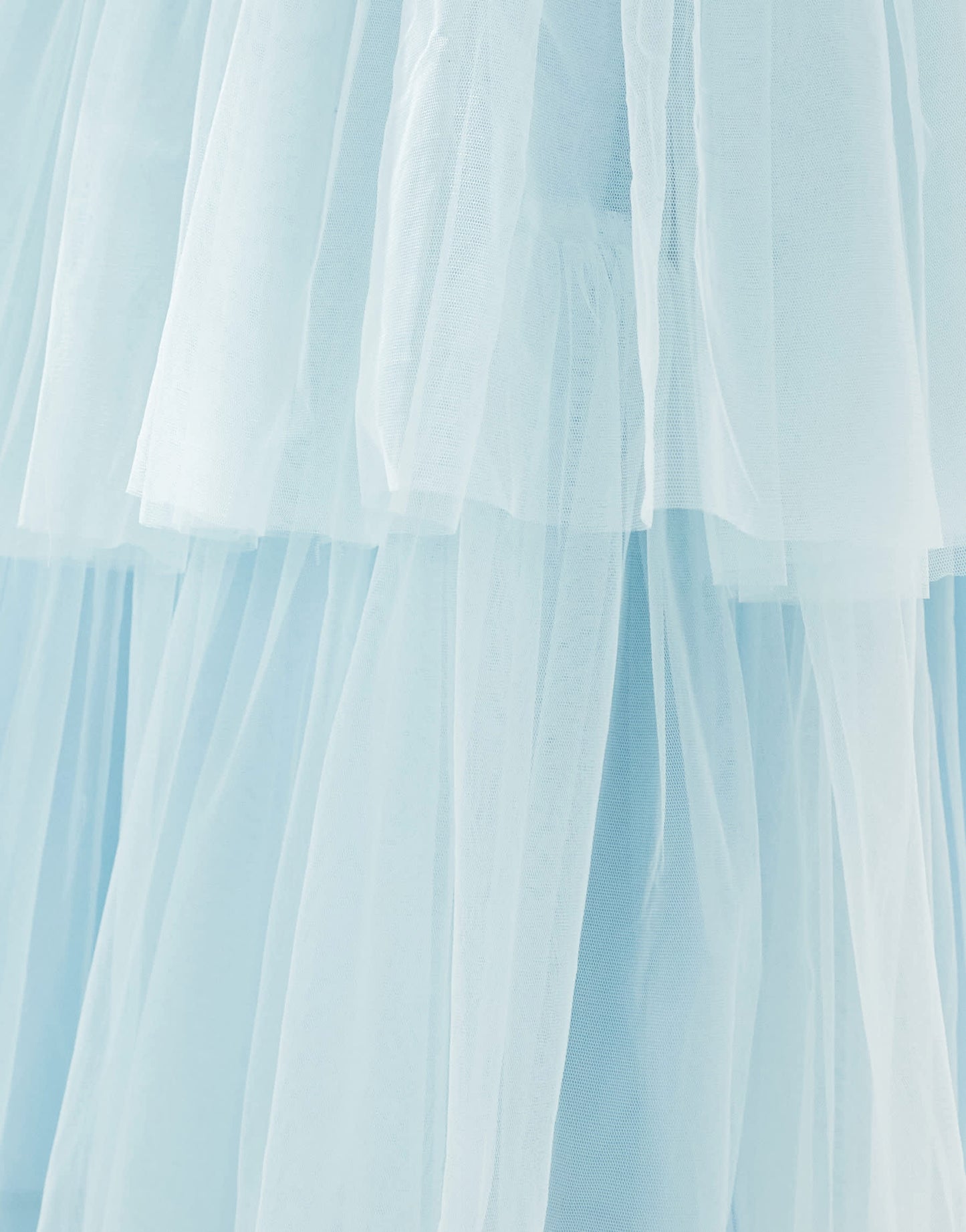 Lace & Beads asymmetric tulle maxi skirt in sky blue