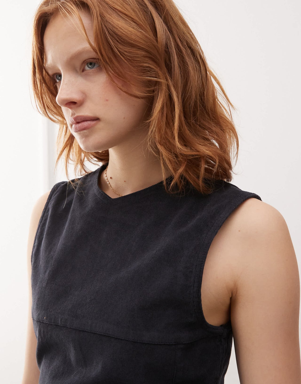 COLLUSION cord mini dress with seam detail in charcoal