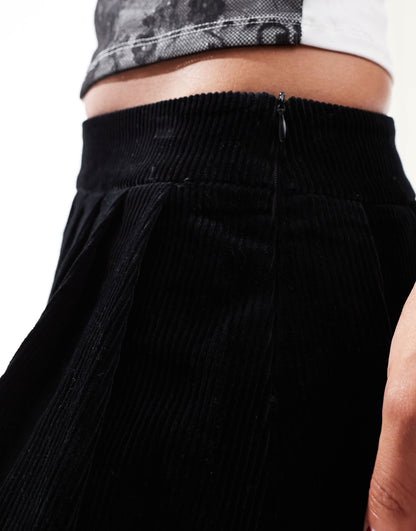 Glamorous a line mini skirt in black corduroy