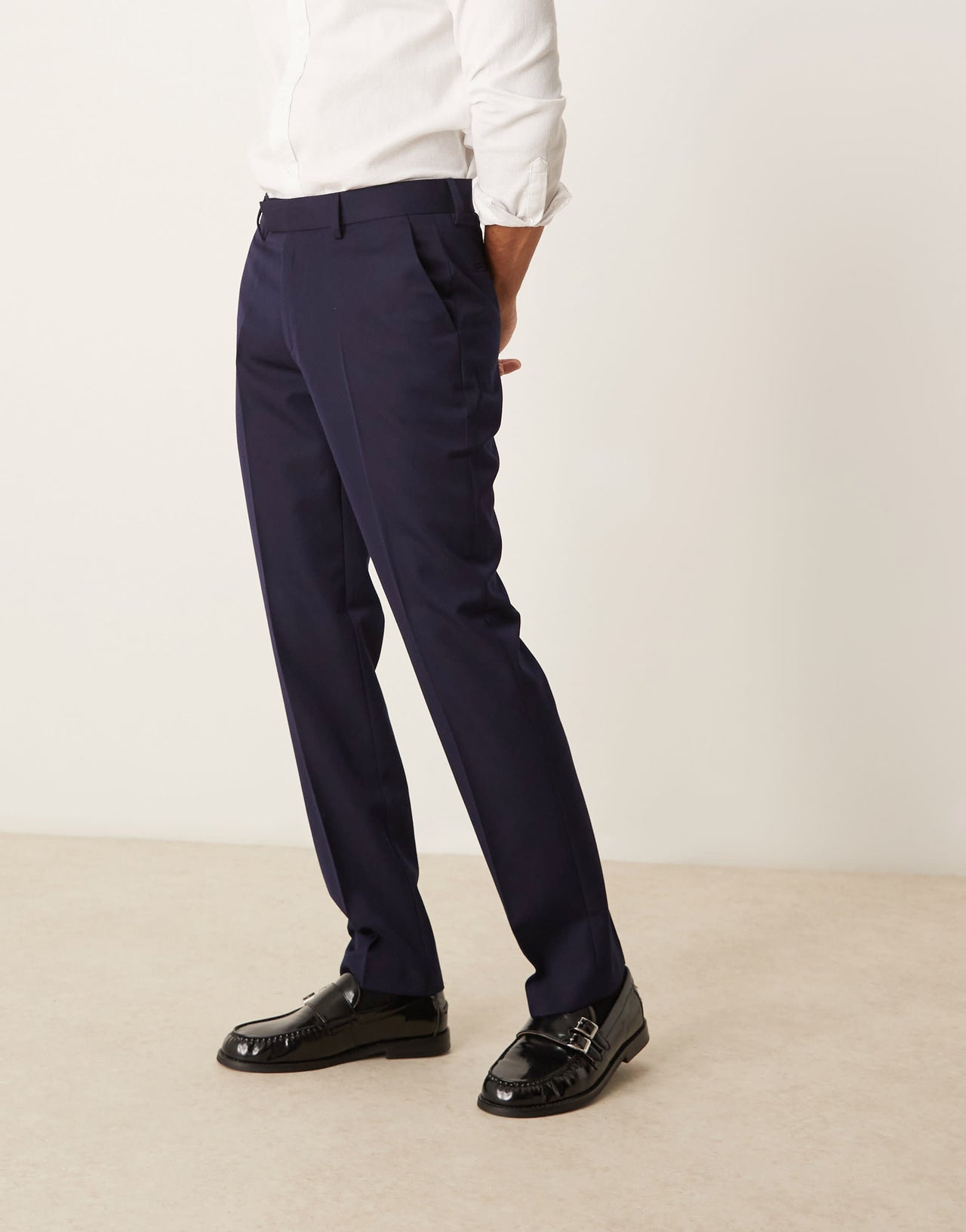 ASOS DESIGN smart slim fit trousers in navy