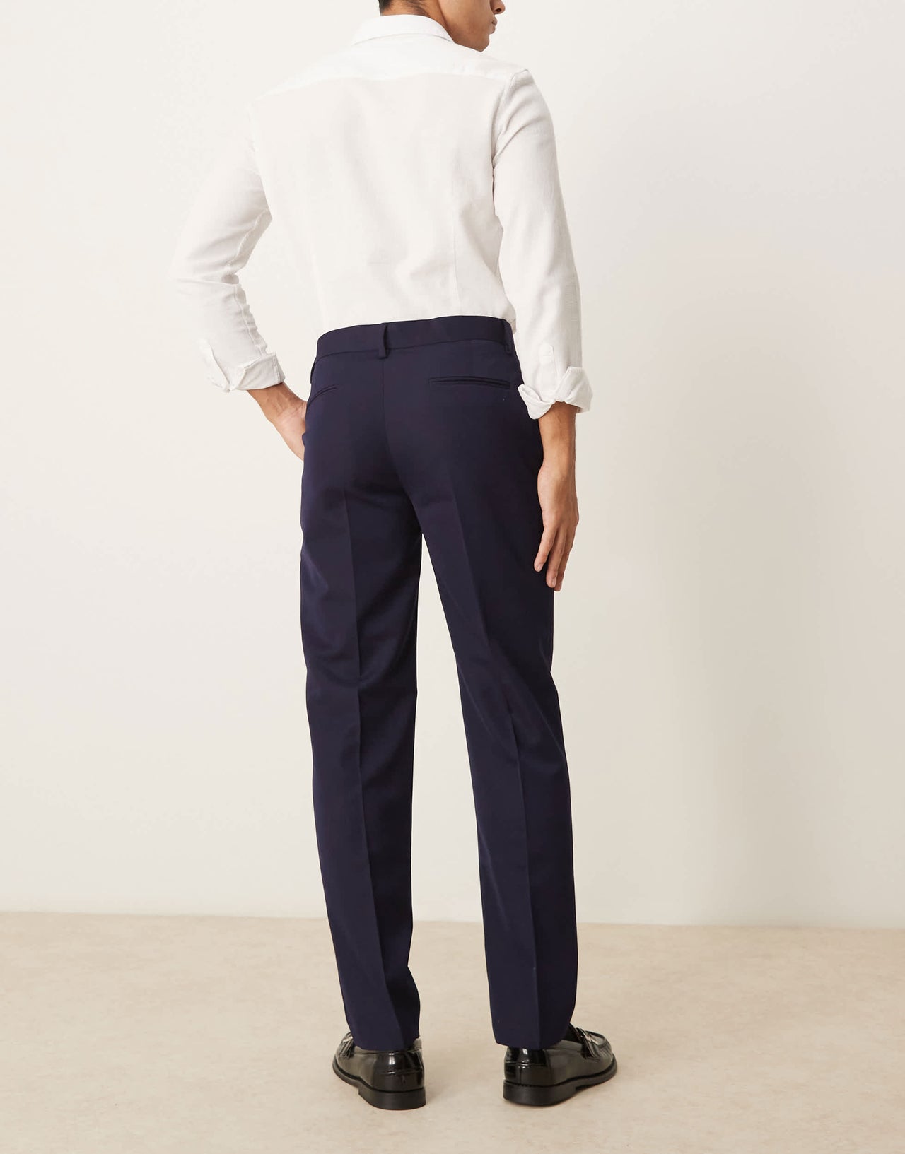 ASOS DESIGN smart slim fit trousers in navy