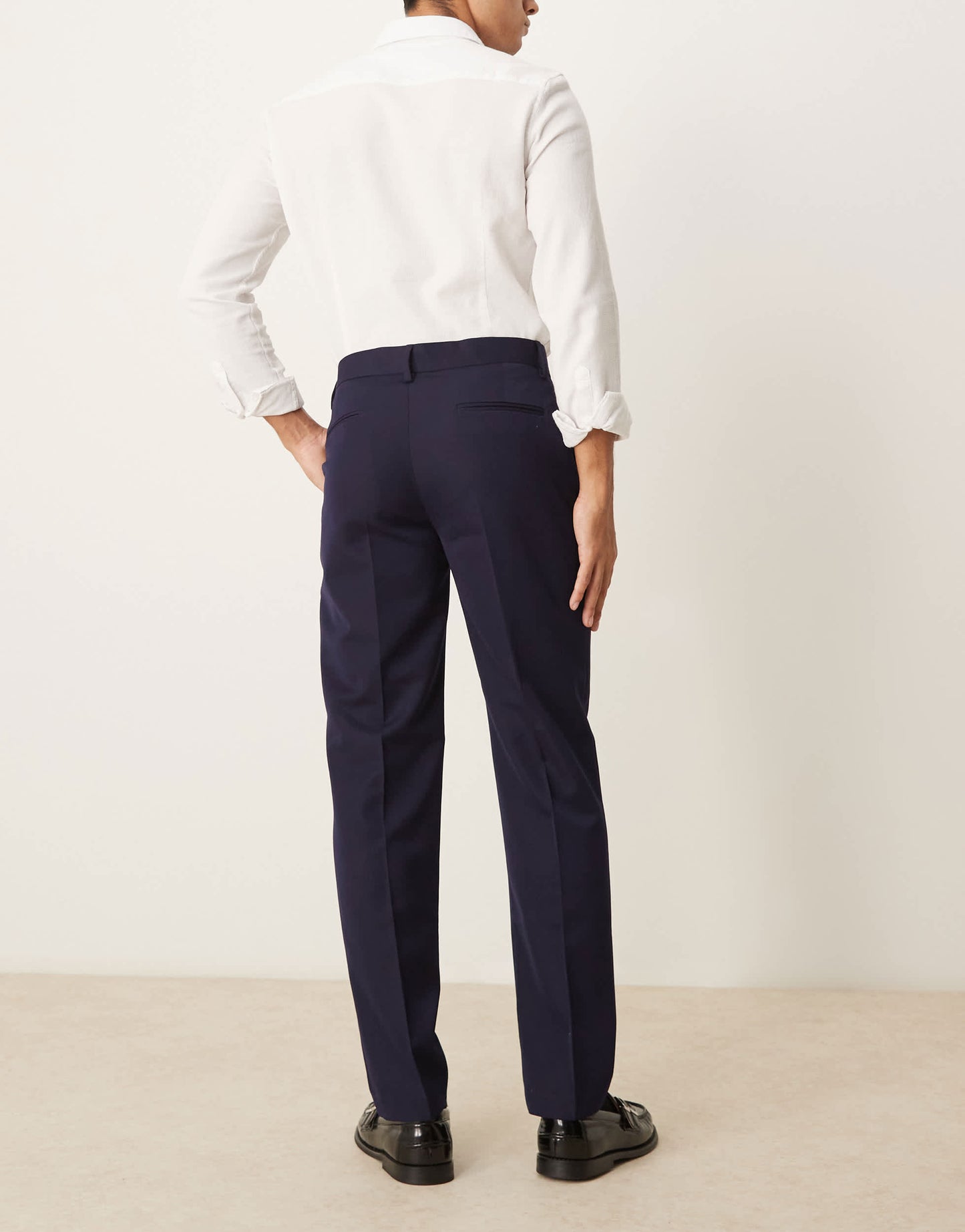 ASOS DESIGN smart slim fit trousers in navy