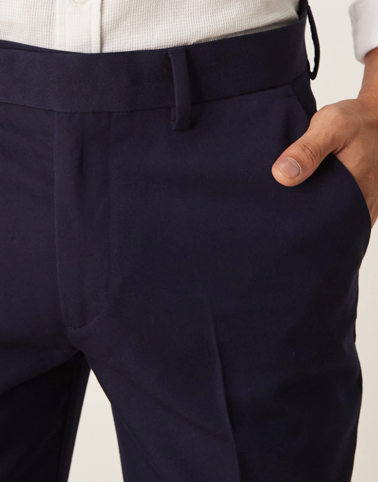 ASOS DESIGN smart slim fit trousers in navy