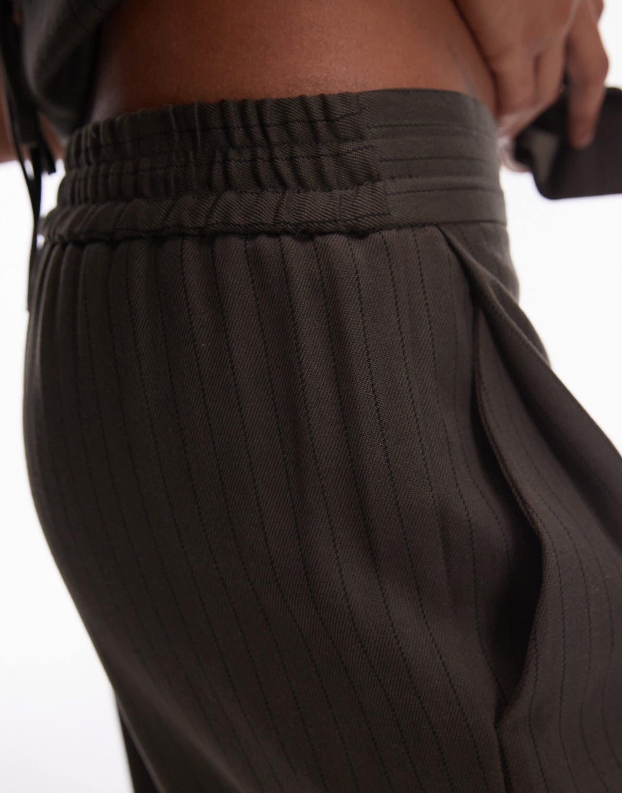 Topshop co ord pinstripe jogger in khaki BROWN