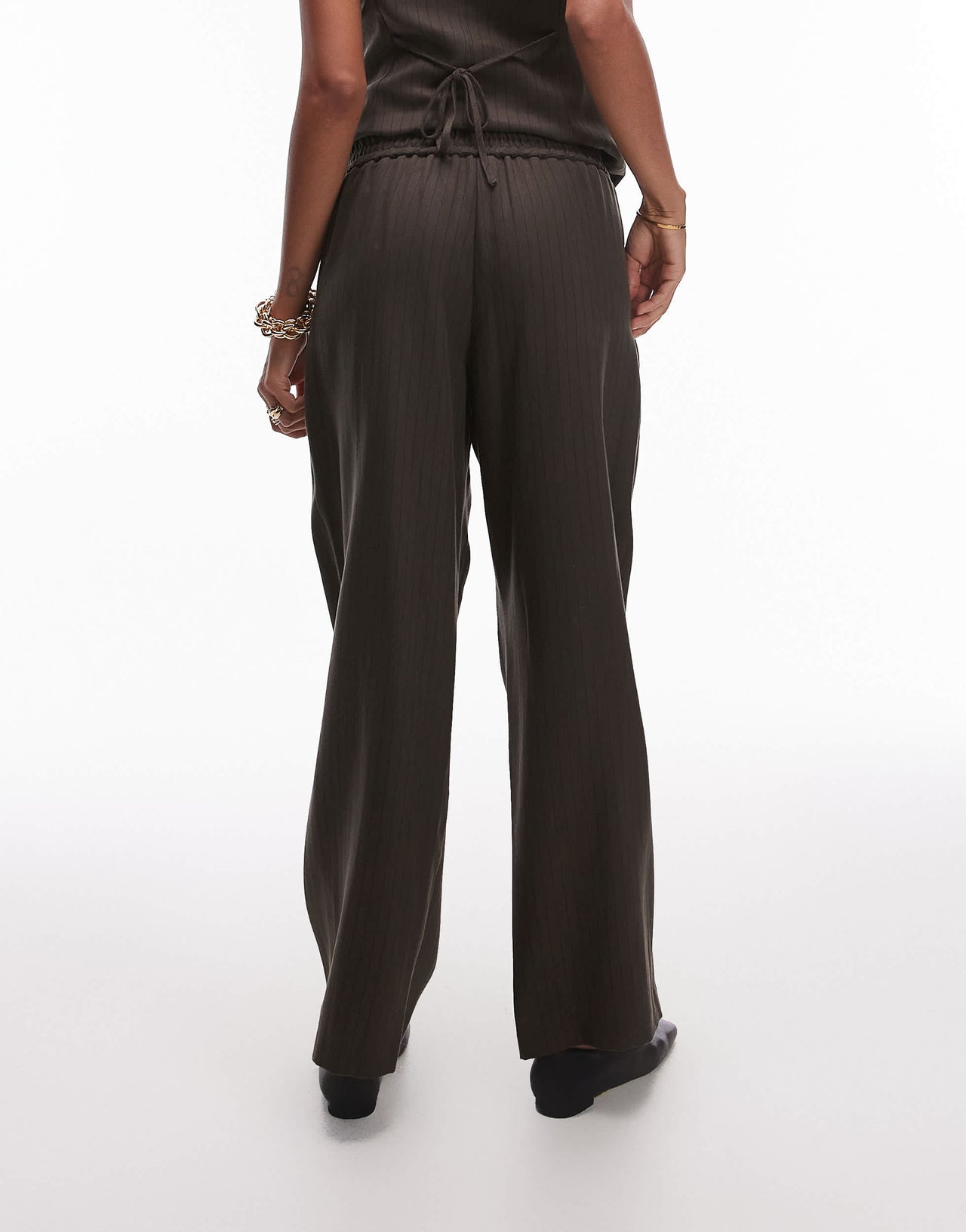 Topshop co ord pinstripe jogger in khaki BROWN