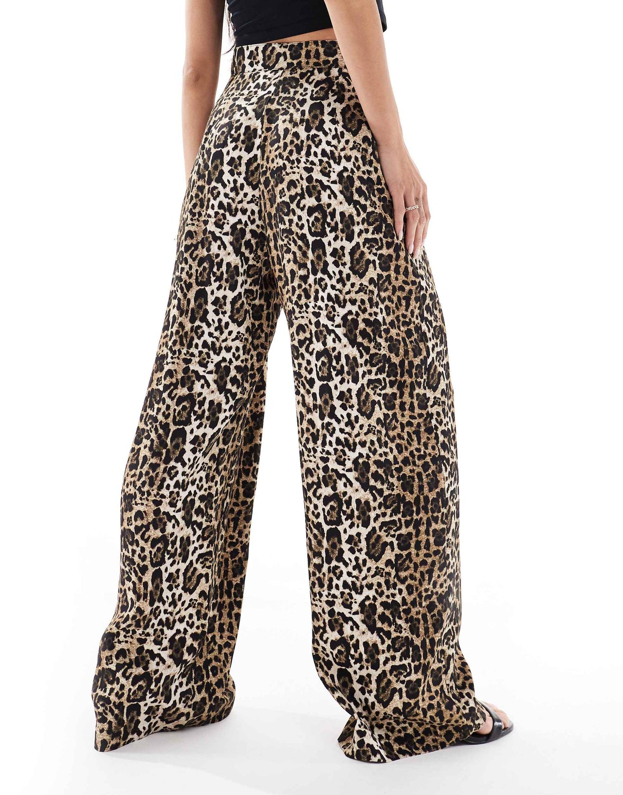 River Island leopard print wide leg trouser co-ord in light brown