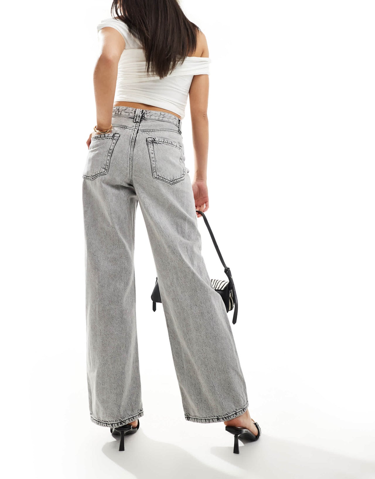 River Island relaxed straight leg jean in grey