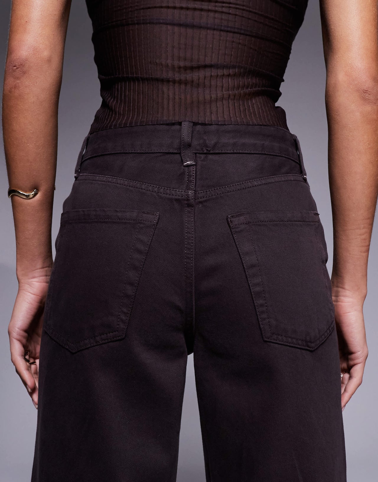 River Island relaxed straight leg jean in brown