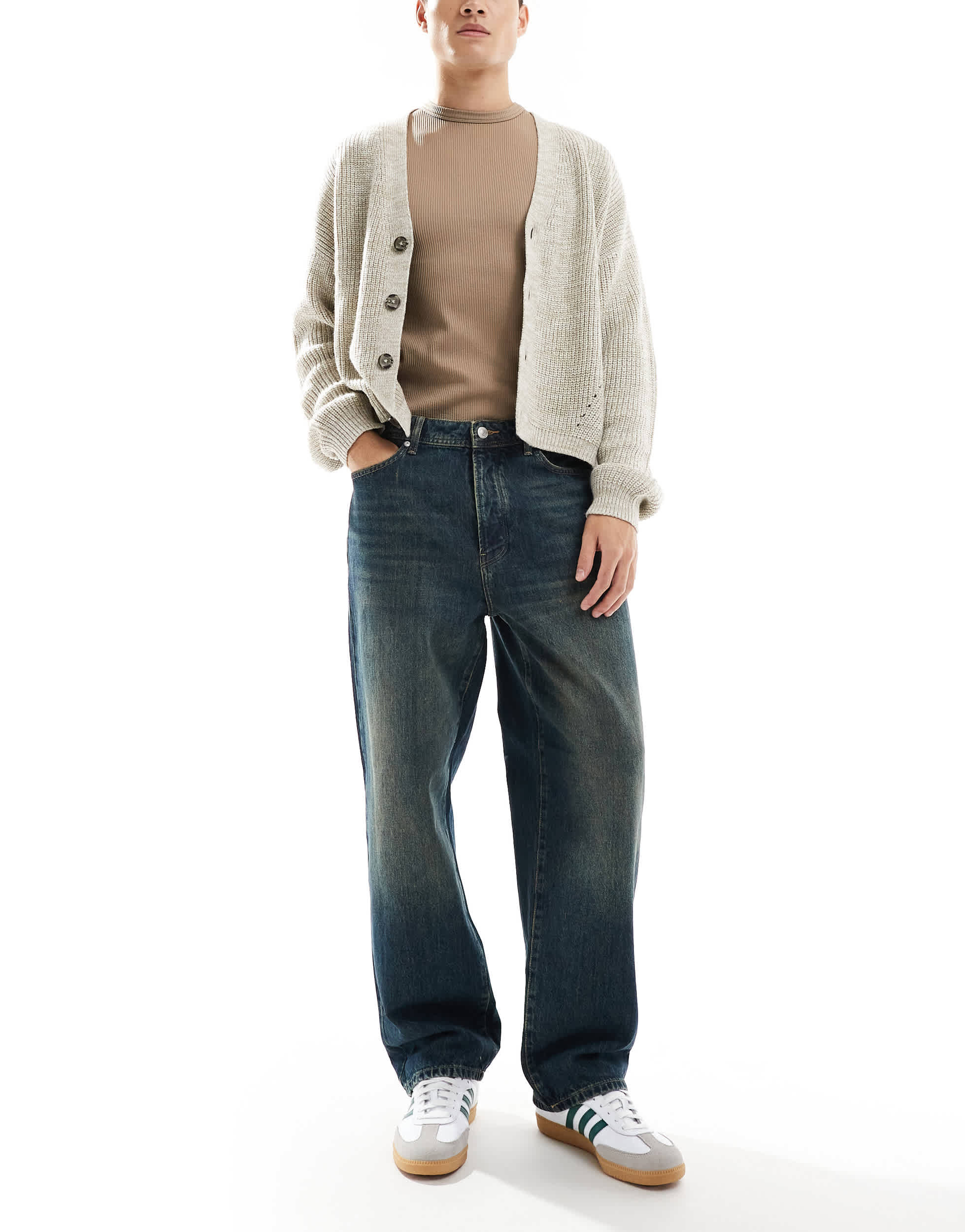 ONLY & SONS Fade loose fit jeans in vintage washed indigo