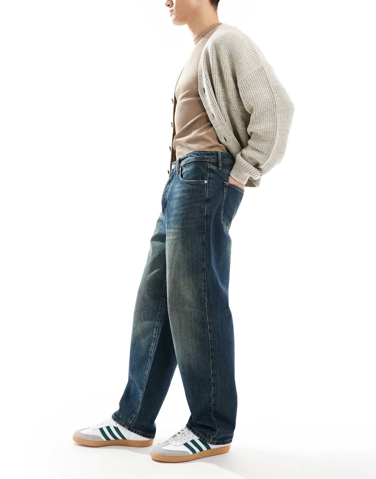 ONLY & SONS Fade loose fit jeans in vintage washed indigo