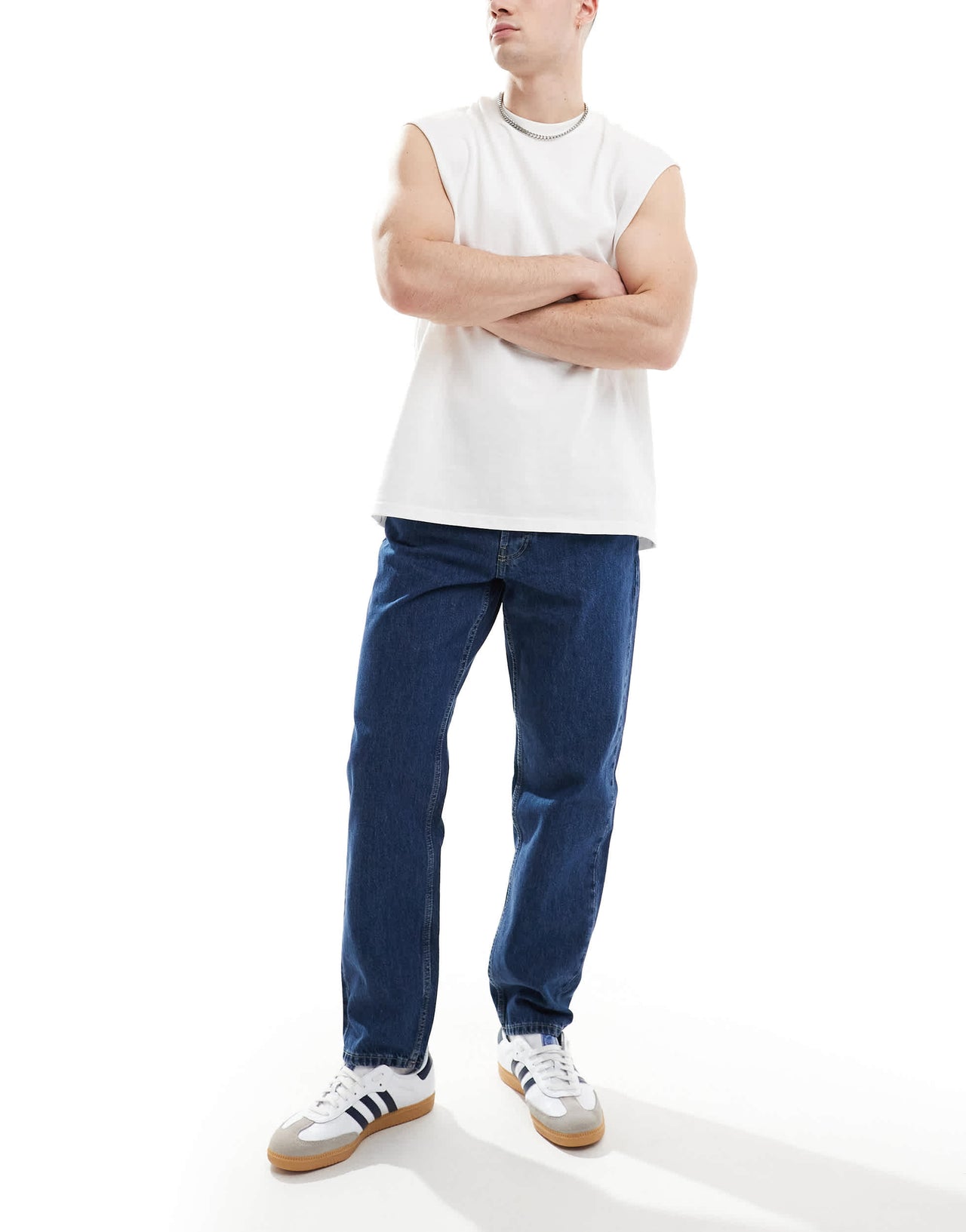 ONLY & SONS Tye loose tapered fit jeans in indigo