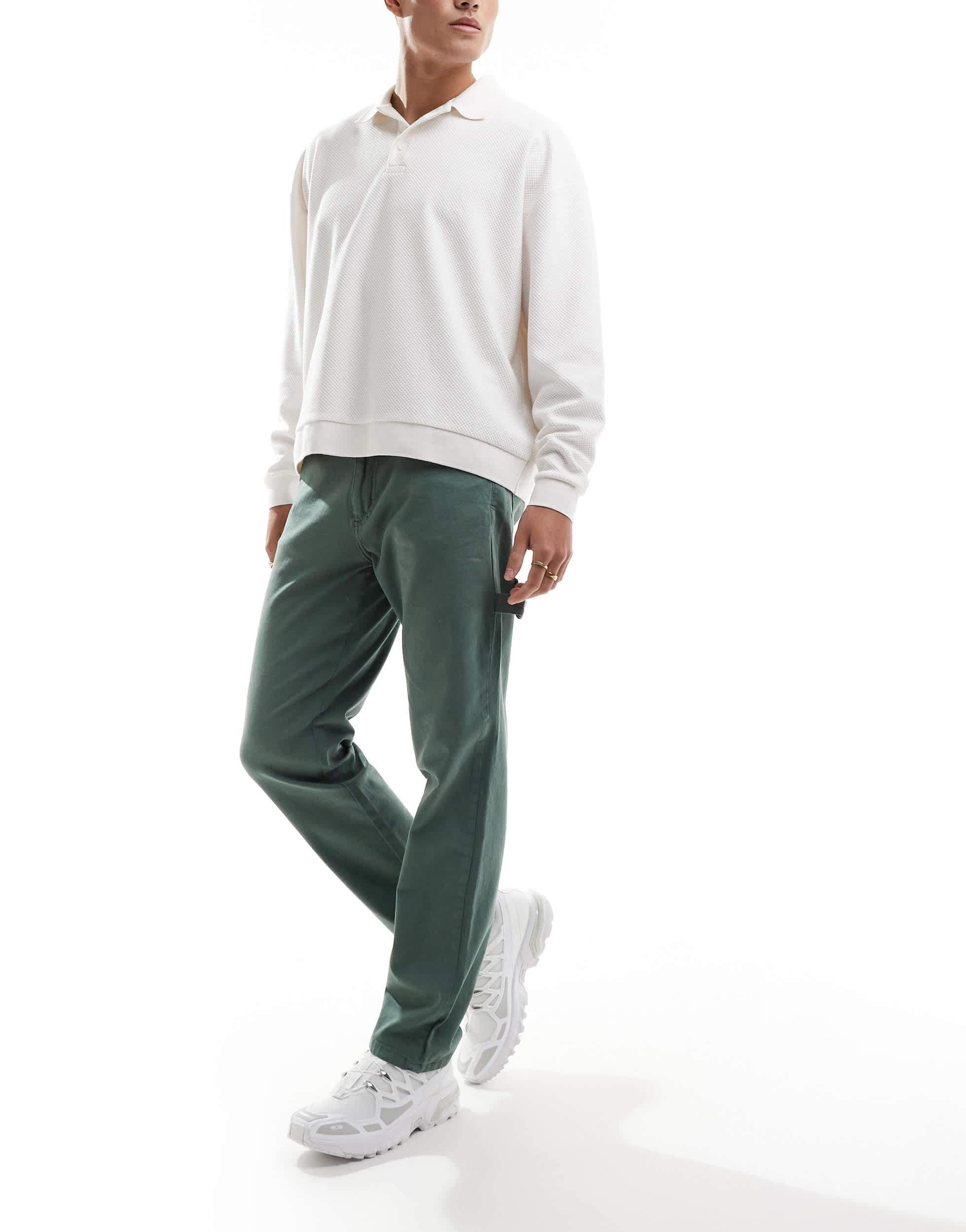 ONLY & SONS loose fit trouser in sage green