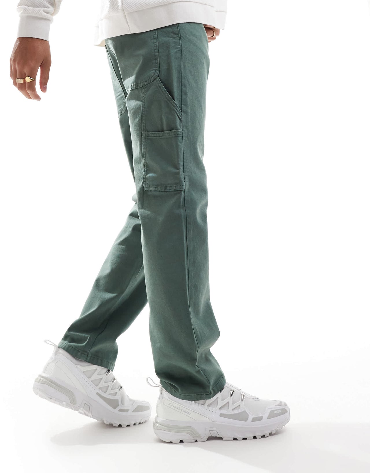 ONLY & SONS loose fit trouser in sage green