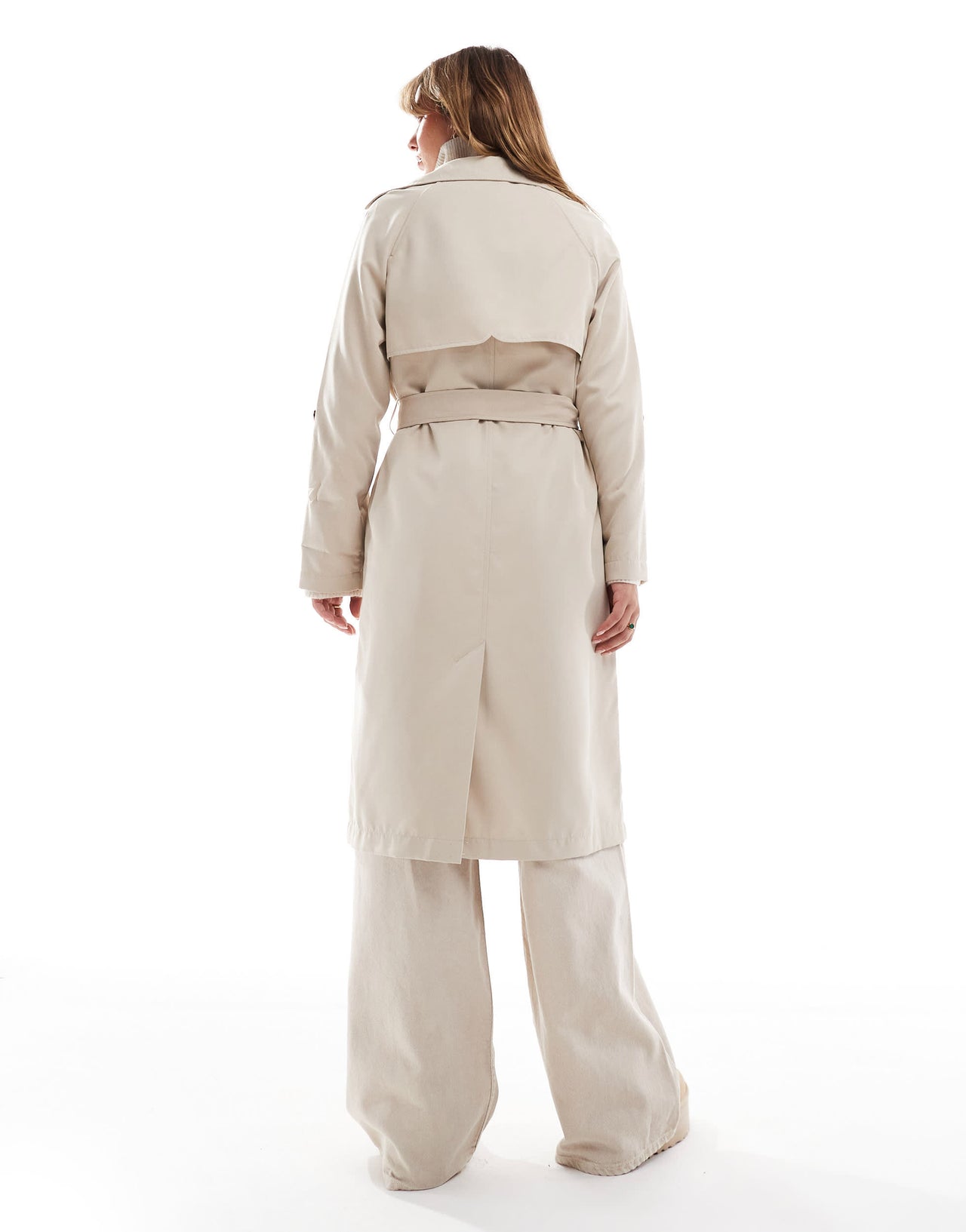 Stradivarius trench coat in stone