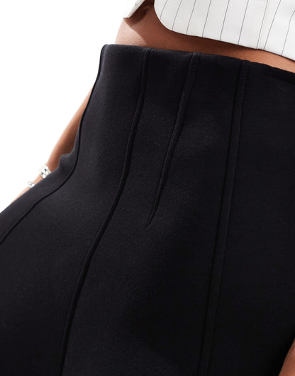 & Other Stories Mini Skirt in Black in Scuba-Style Fabric