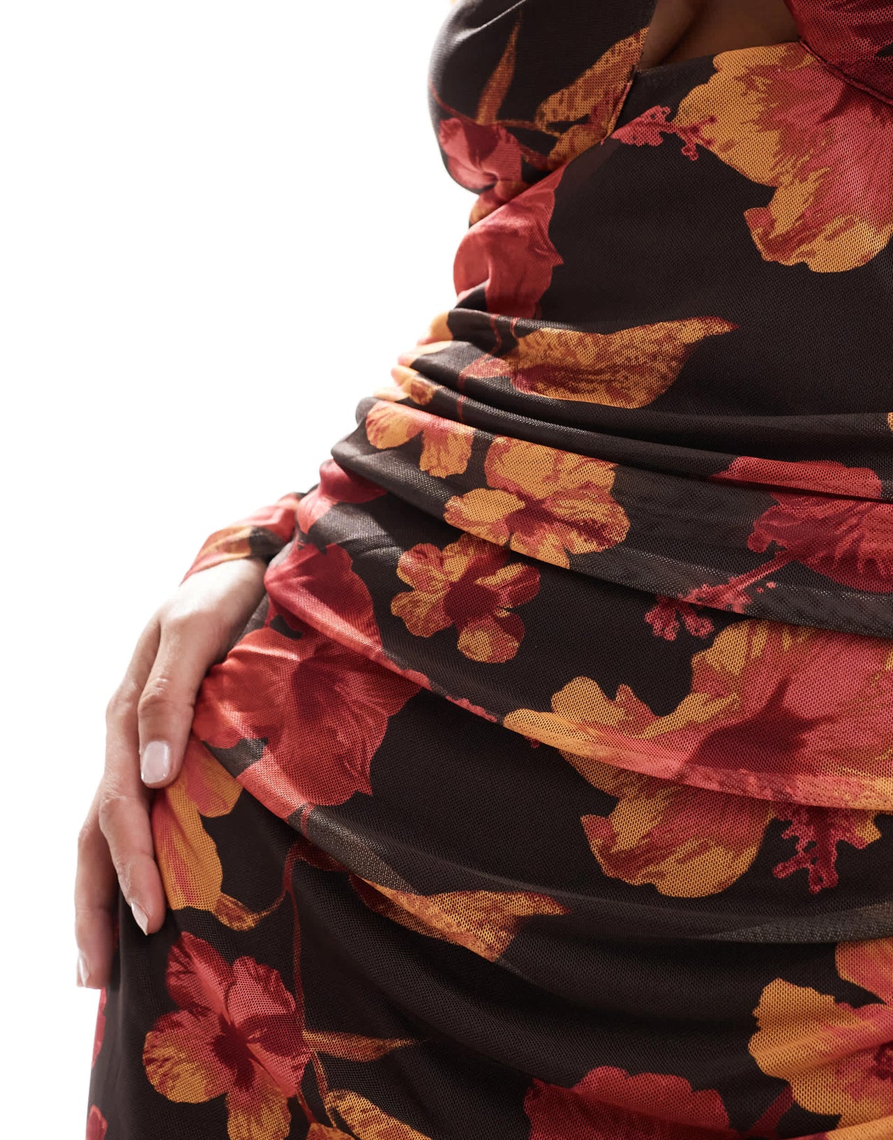 ONLY reversible maxi dress in dark brown floral