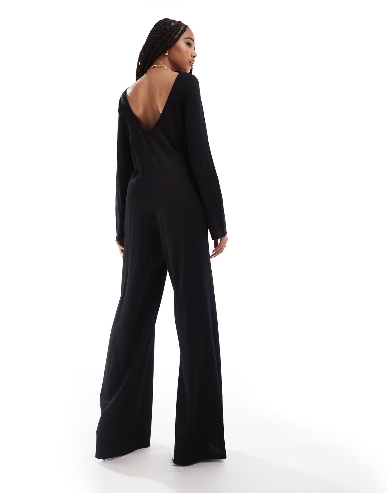 ONLY Tall scoop back loose fit jumpsuit in black