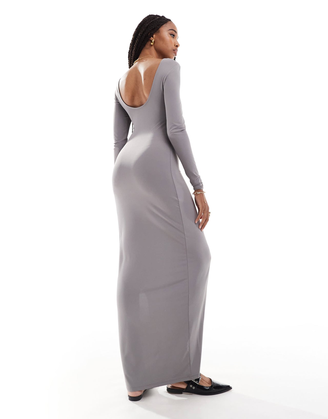 ONLY Tall slinky seamless maxi dress in light grey