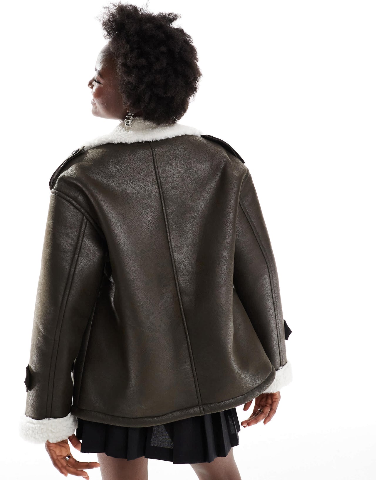 4th & Reckless faux shearling jacket in grey