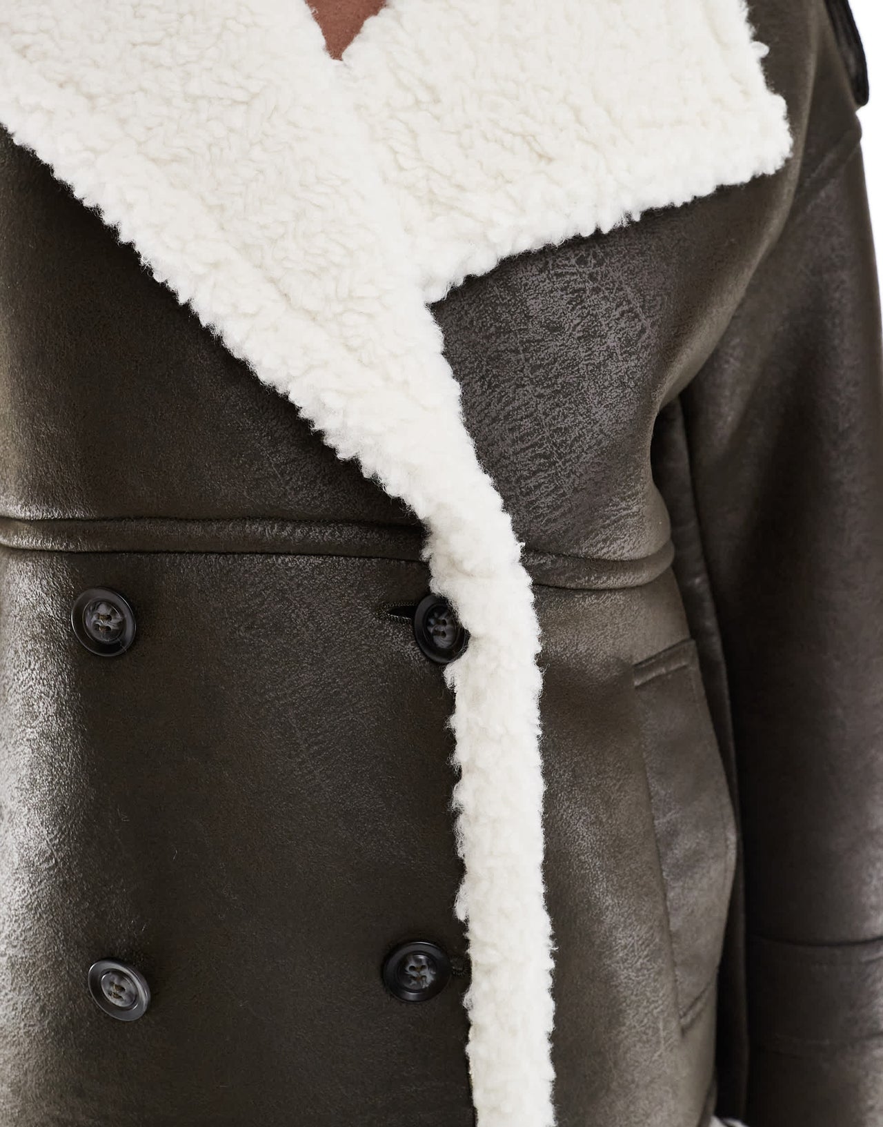 4th & Reckless faux shearling jacket in grey