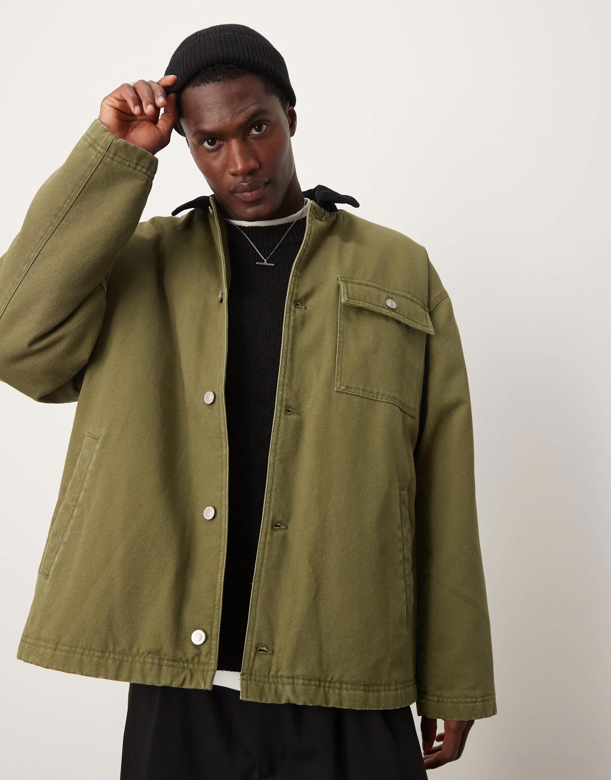 ASOS DESIGN harrington jacket in khaki - KHAKI