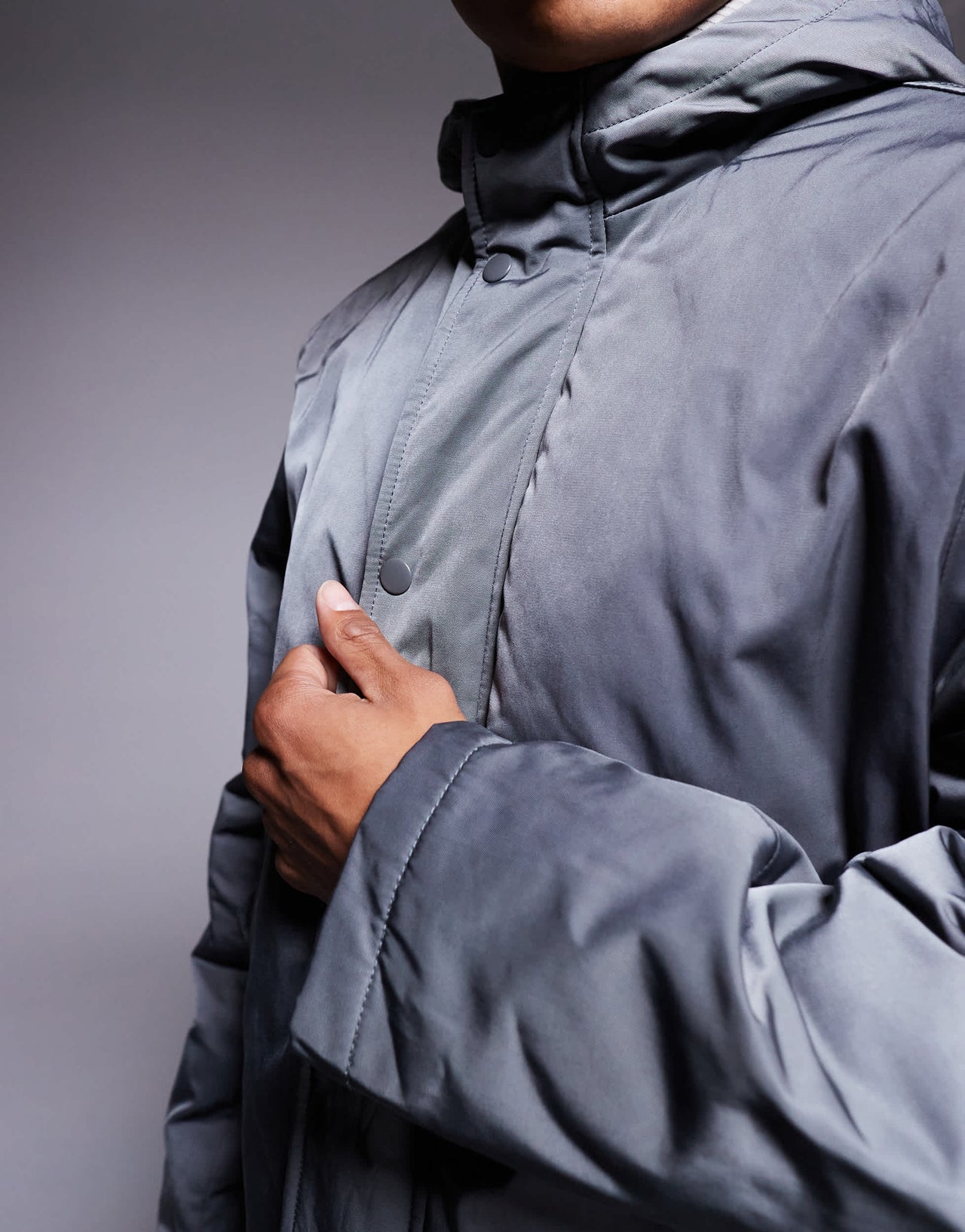 ASOS DESIGN borg lined parka in grey