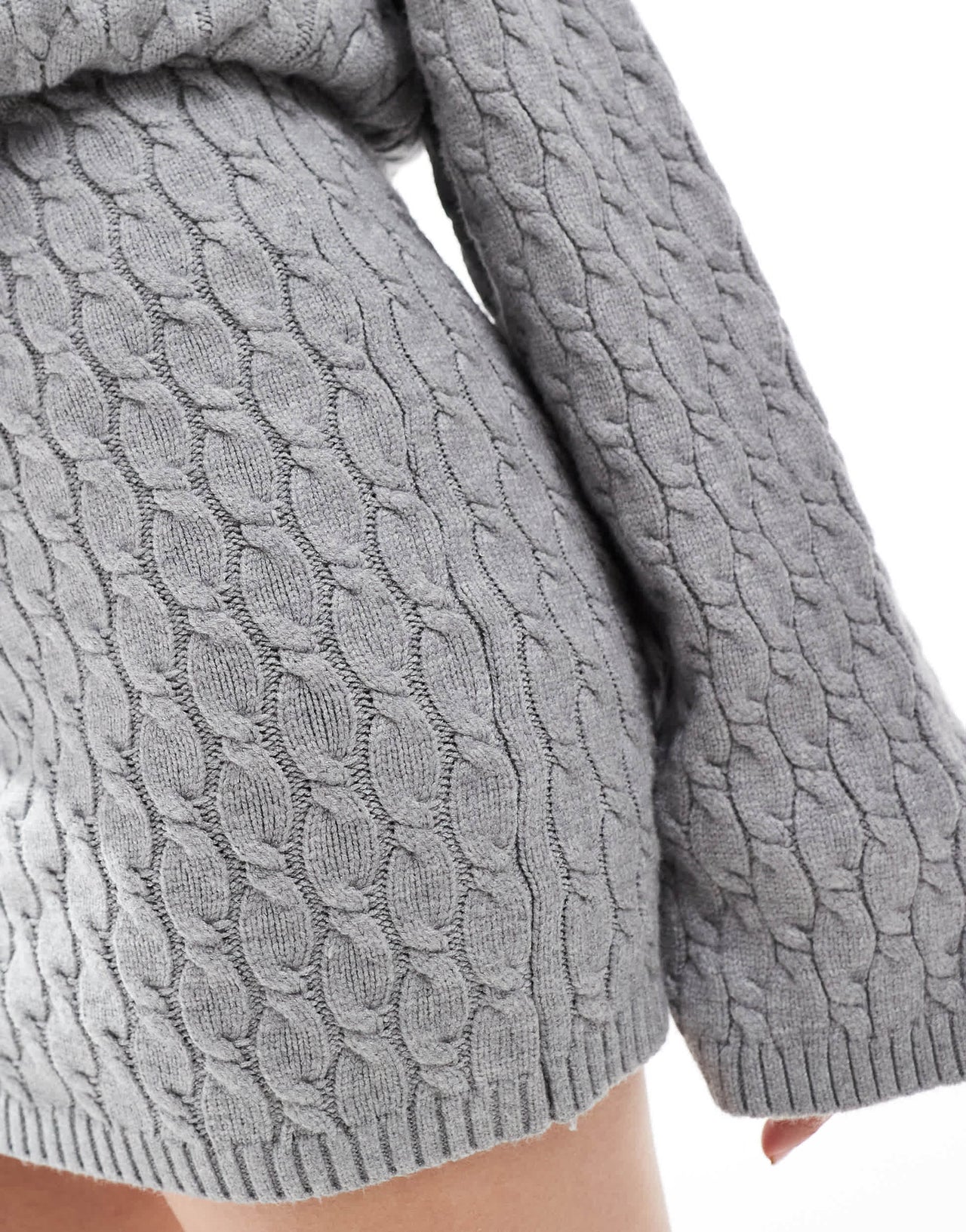 4th & Reckless cable knit mini skirt co-ord in grey