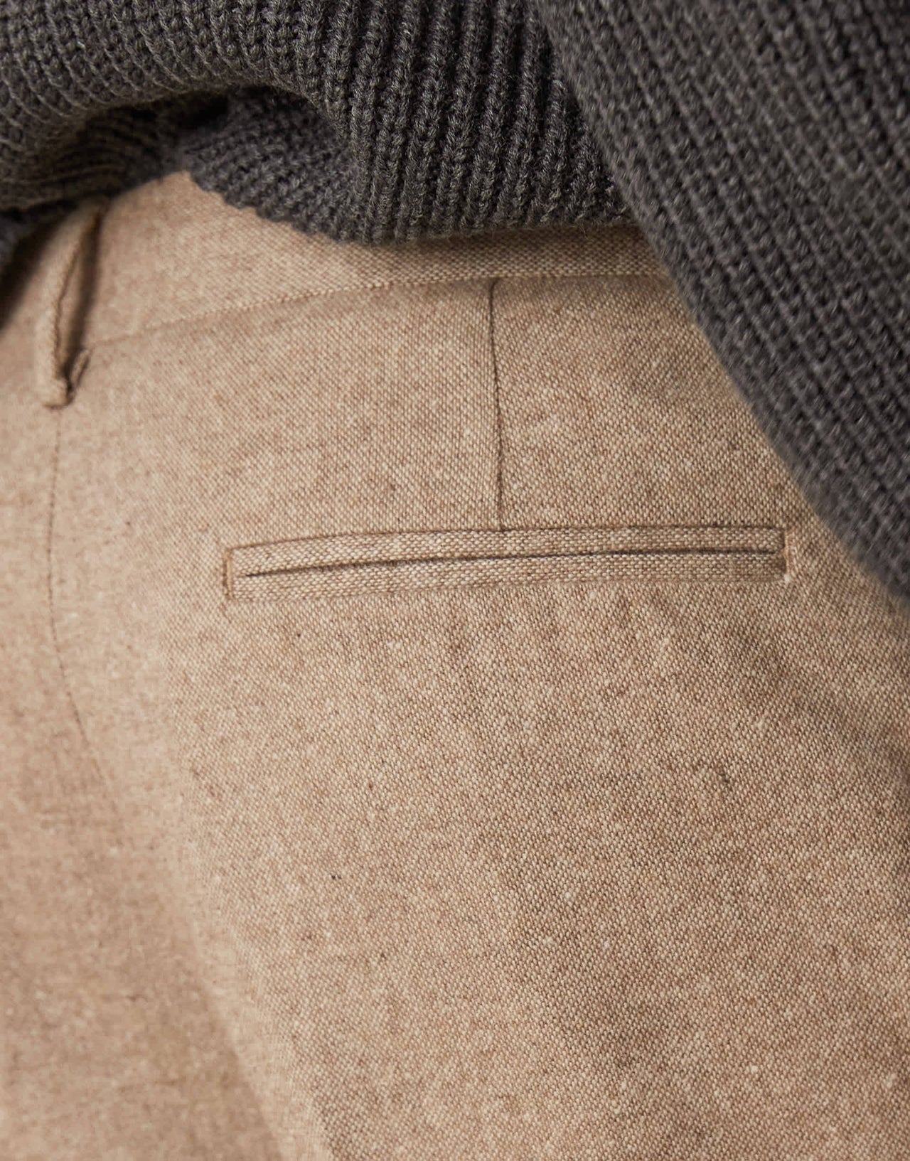 ASOS DESIGN straight suit trousers with wool in stone