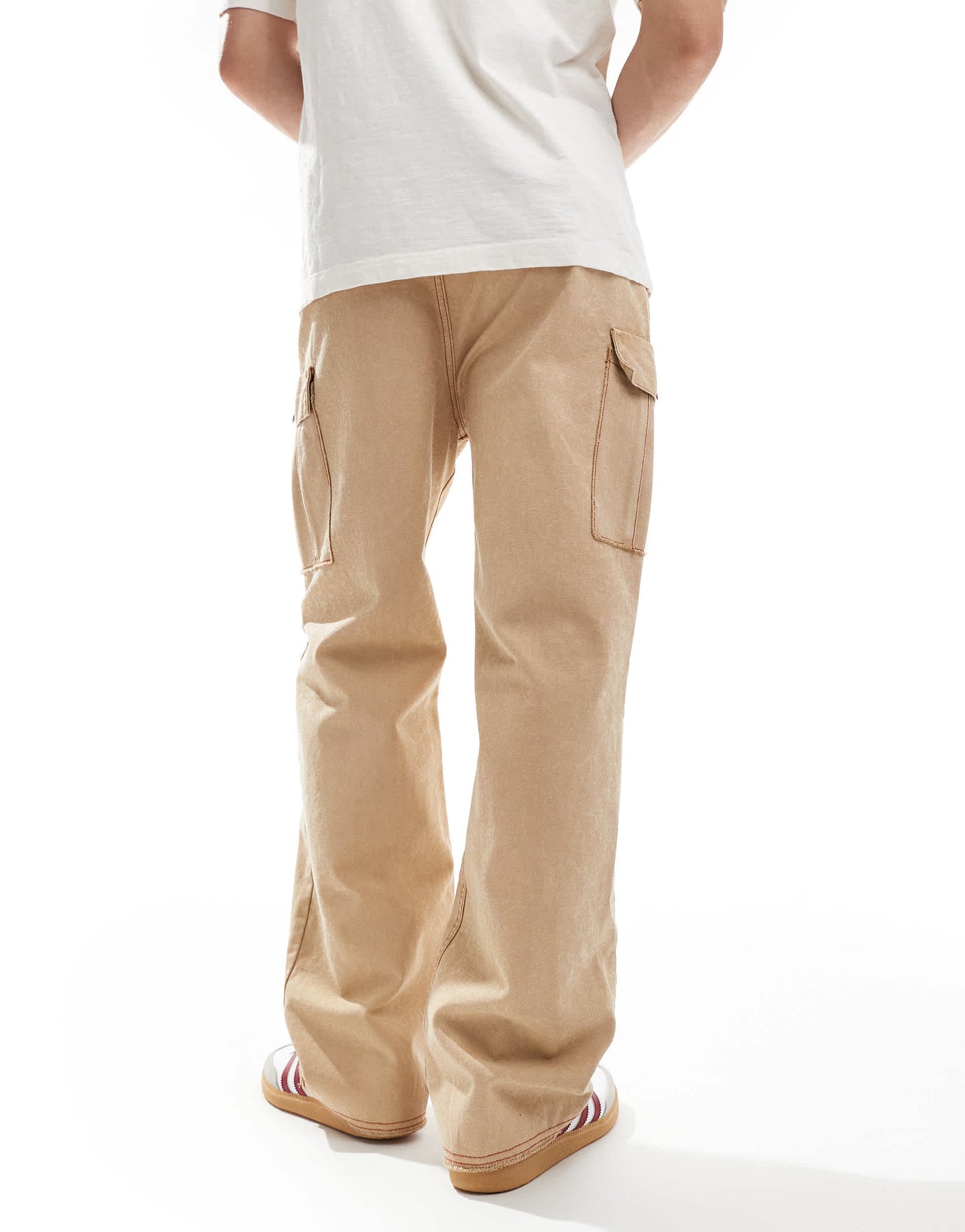 HUGO Red x Les Benjamins loose fit cargo trousers in beige